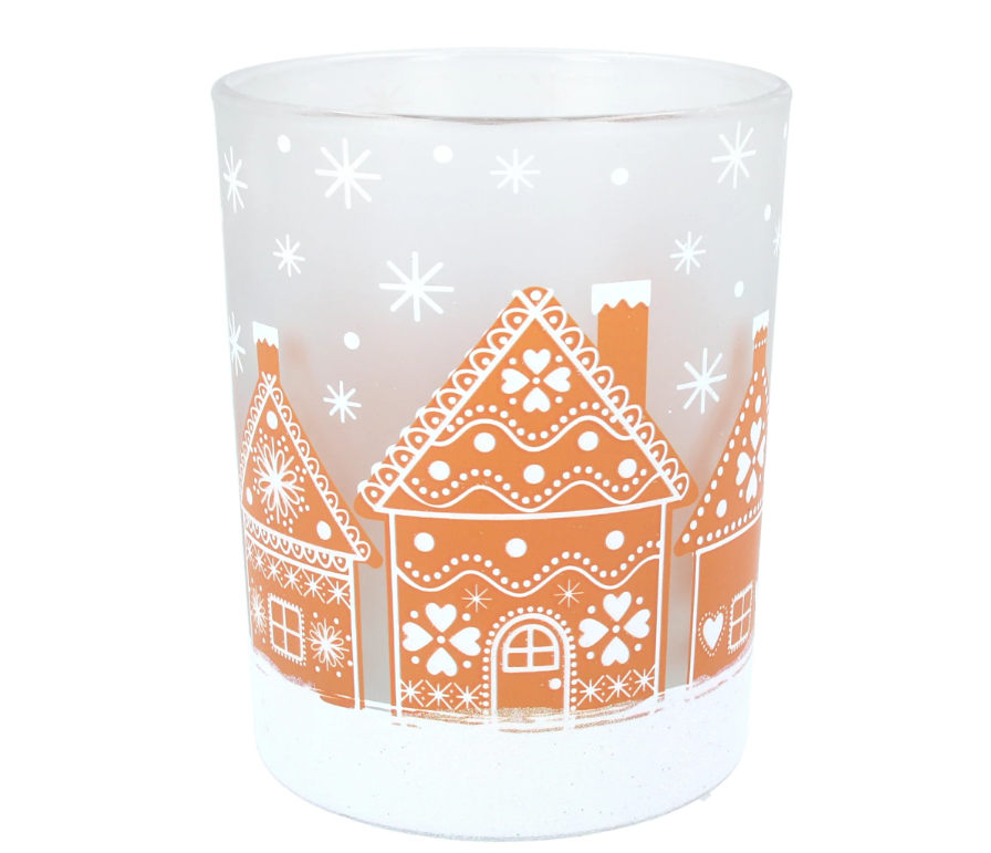 Gingerbread House Candle Holder with Gingerbread House Tealights